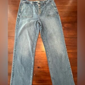 Amalli Talli Women’s Button Fly Rough Hem Jeans Size 32 x 36